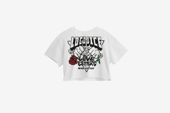 Love Letters Remix Edition Crop Top white